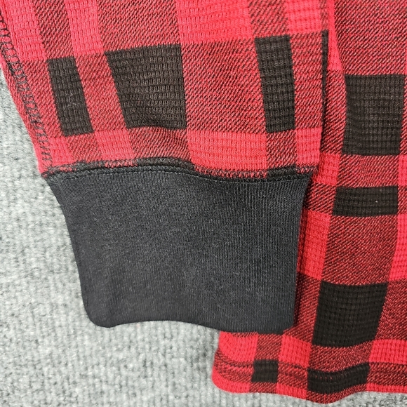 Polo Ralph Lauren Buffalo Plaid Check Waffle Thermal Shirt Men's Red/Black - Picture 5 of 9